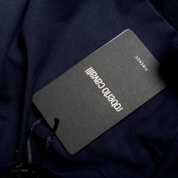 Roberto Cavalli Men's Navy Blue Graphic T-Shirt - Picture 7 of 7